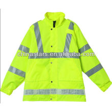 High visibility reflective rain jacket